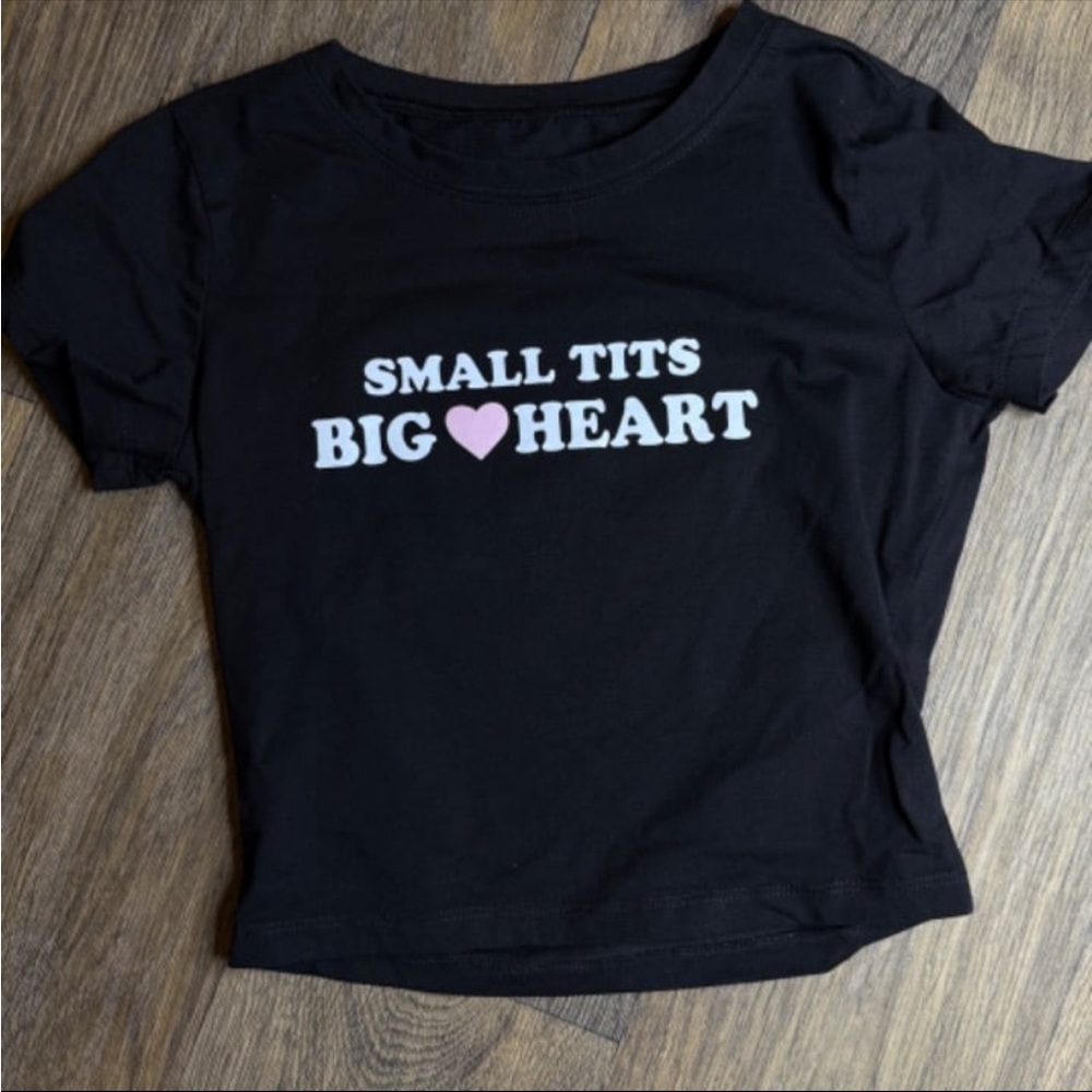 Cherry Kitten - Small But Big Heart Y2K Baby Tee